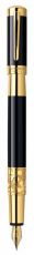 Ручка перьевая WATERMAN Elegance (S0898610) Black GT (F) чернила: синий латунь перо золото 18K позолота/гравировка